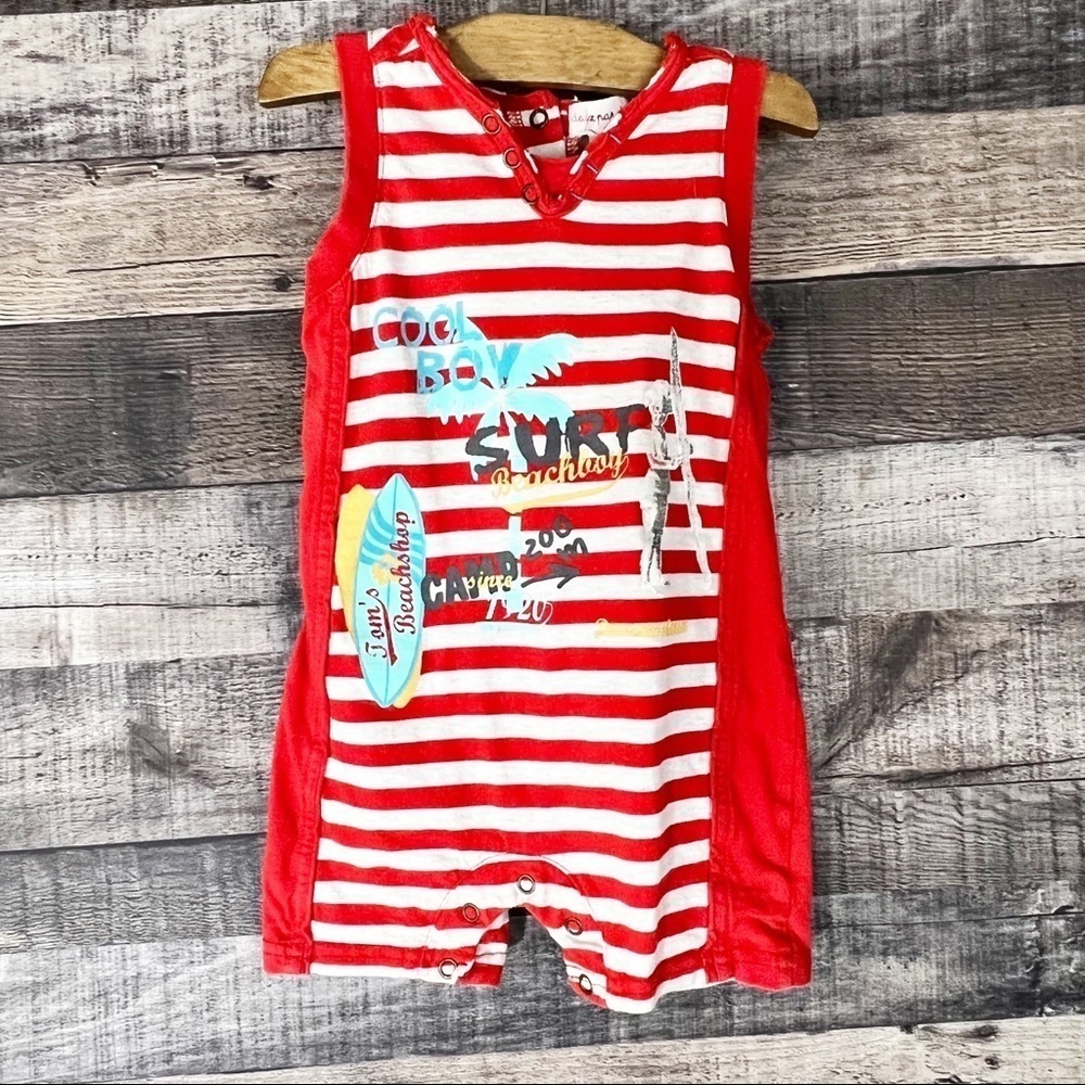 Deux Par Deux Baby‎ Boy’s Striped Surf Romper